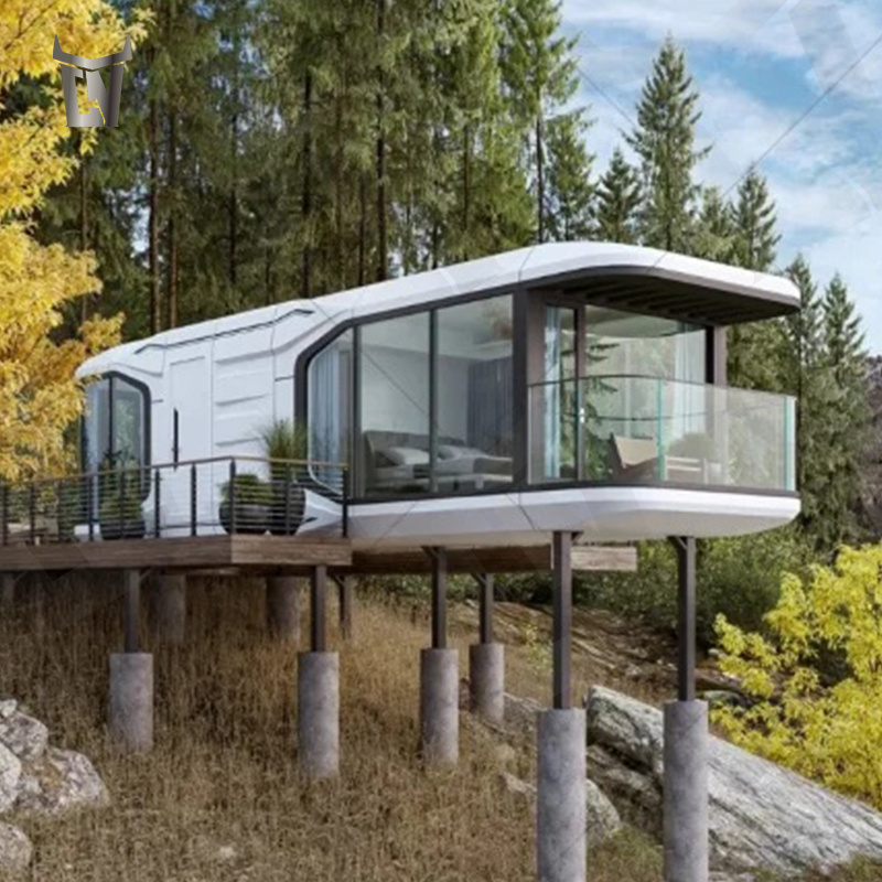 Innovative Prefab Space Capsule House Sustainable Smart Pod Modern Glamping Cabin High Tech Portable Home