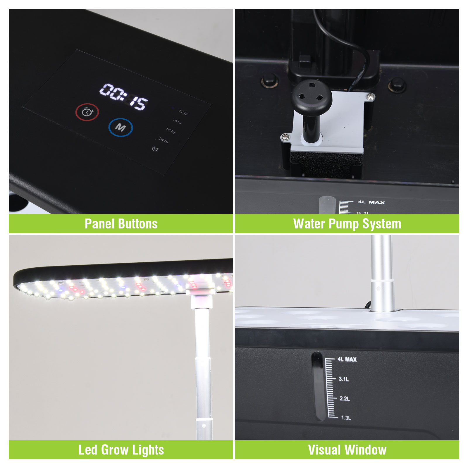 12-hole Display Screen Modern Smart Electronic Hydroponics System for Home Vegetable Seed Cultivation Indoor Hydroponics System