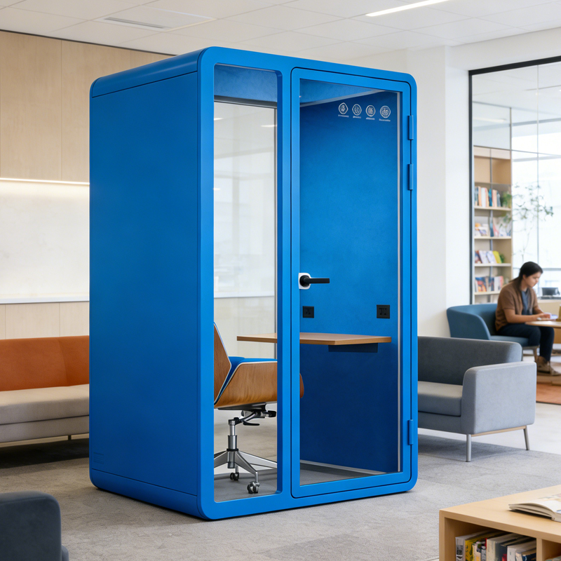 Compact Steel Office Soundproof Pods Modular Modern Design Fully Enclosed Quiet Cabins Private Work Spaces Factory Direct Sales
