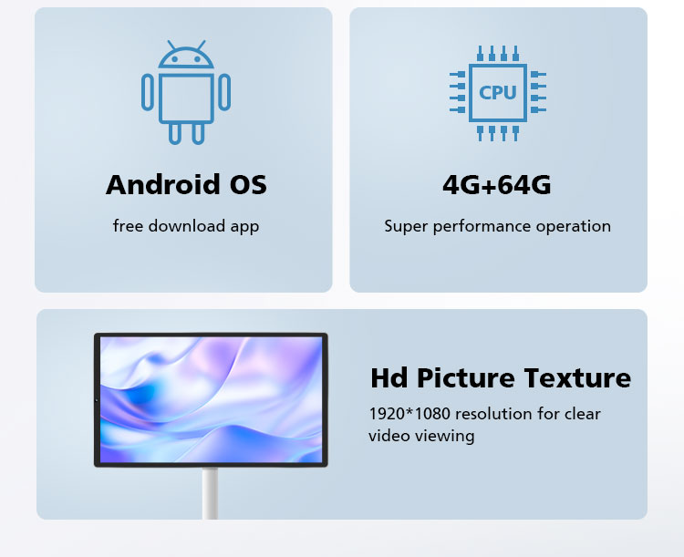 Waterproof Monitor Touch Screen Portable Smart TV Android Smart Display Screen Rechargeable Lcd Stand TV With Wheels