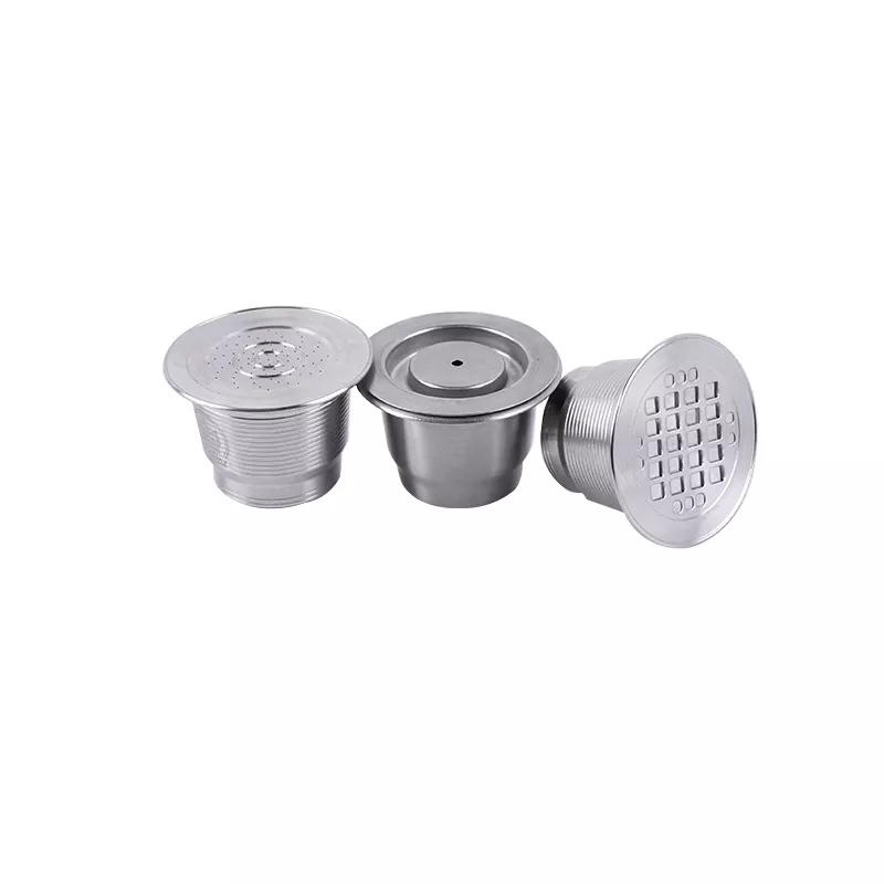 Refillable Stainless Steel Coffee Capsule Espresso Reusable Coffee Pod Set with Spoon and Brush