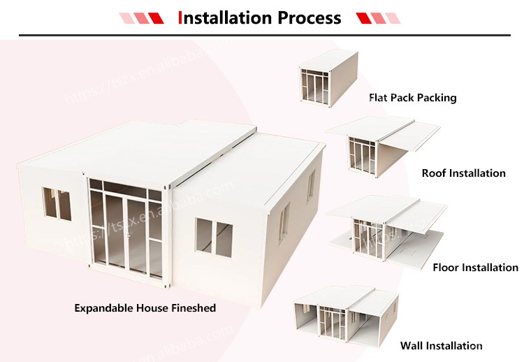 Mobile Tiny House 3 4 Bedroom Folding Prefabricated Homes 20ft 40ft Luxury Expandable Container House