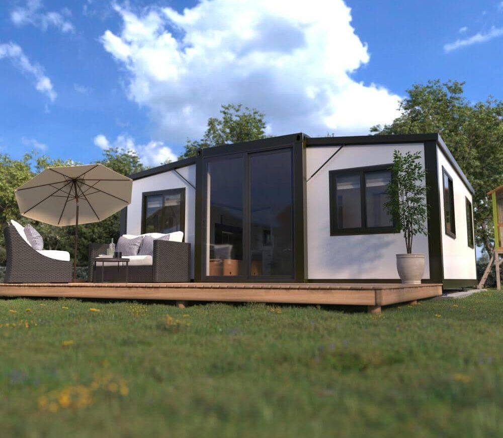 Luxury 40ft Solar Powered Expandable House: Off-Grid 2-4 Bedroom Prefab Family Home High-Capacity 40ft Prefabricated Living Pod