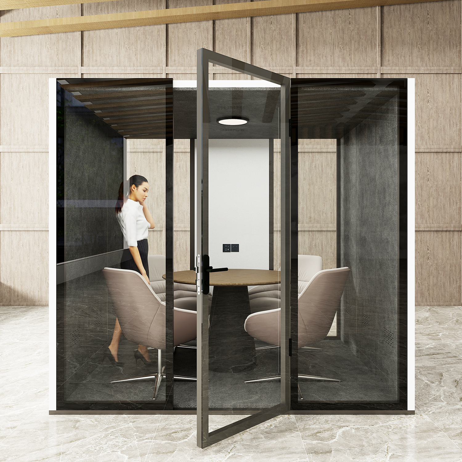 Sound Proof Office Pod Office Booth Pod Office Pod Silent Box Space Acoustic Cabin Intelligent Conference System