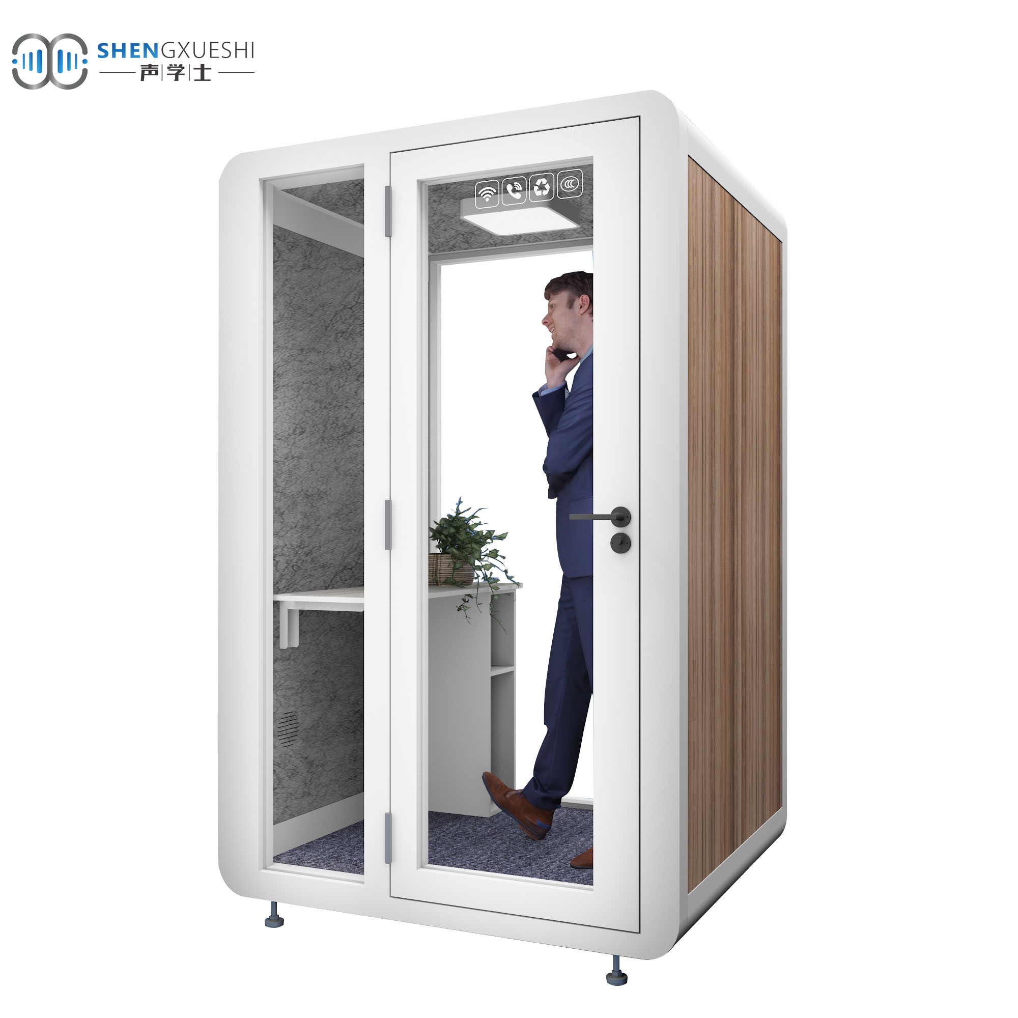 Compact Temperature Controlled Ventilated Privacy Pods Airports Recording Booth Soundproof Metal Frame Office Pods