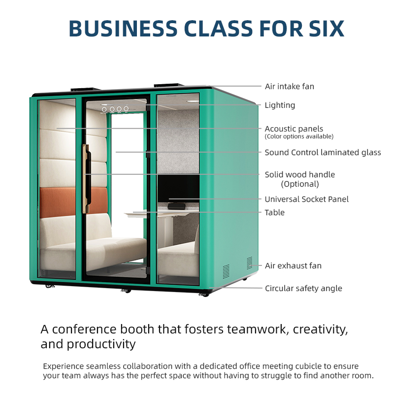 Modern Acoustic Soundproof Office Pod with Modular Design and High Definition Glass for Airport Lobby Mall Open Office Areas