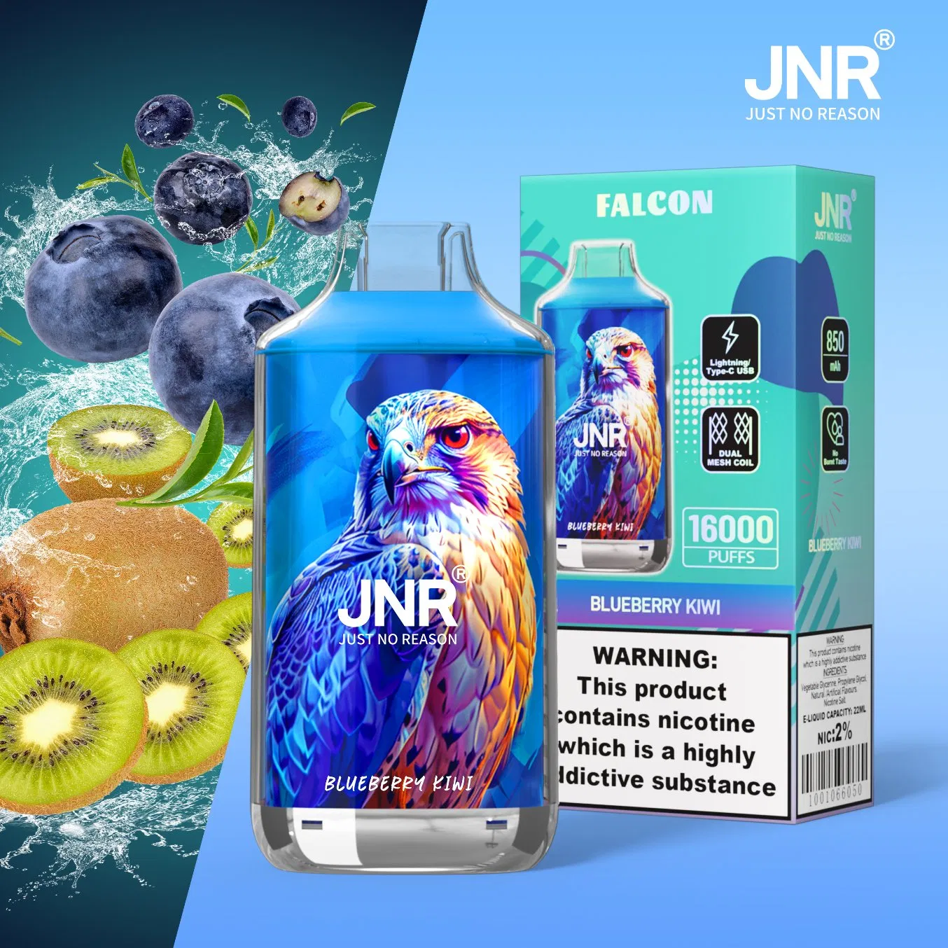 Wholesale Jnr Falcon 16000 Puffs Disposable Pod Dual Mesh Coil Puffs Puff Bar Vaper Empty Vapes Wape Disposable Vape