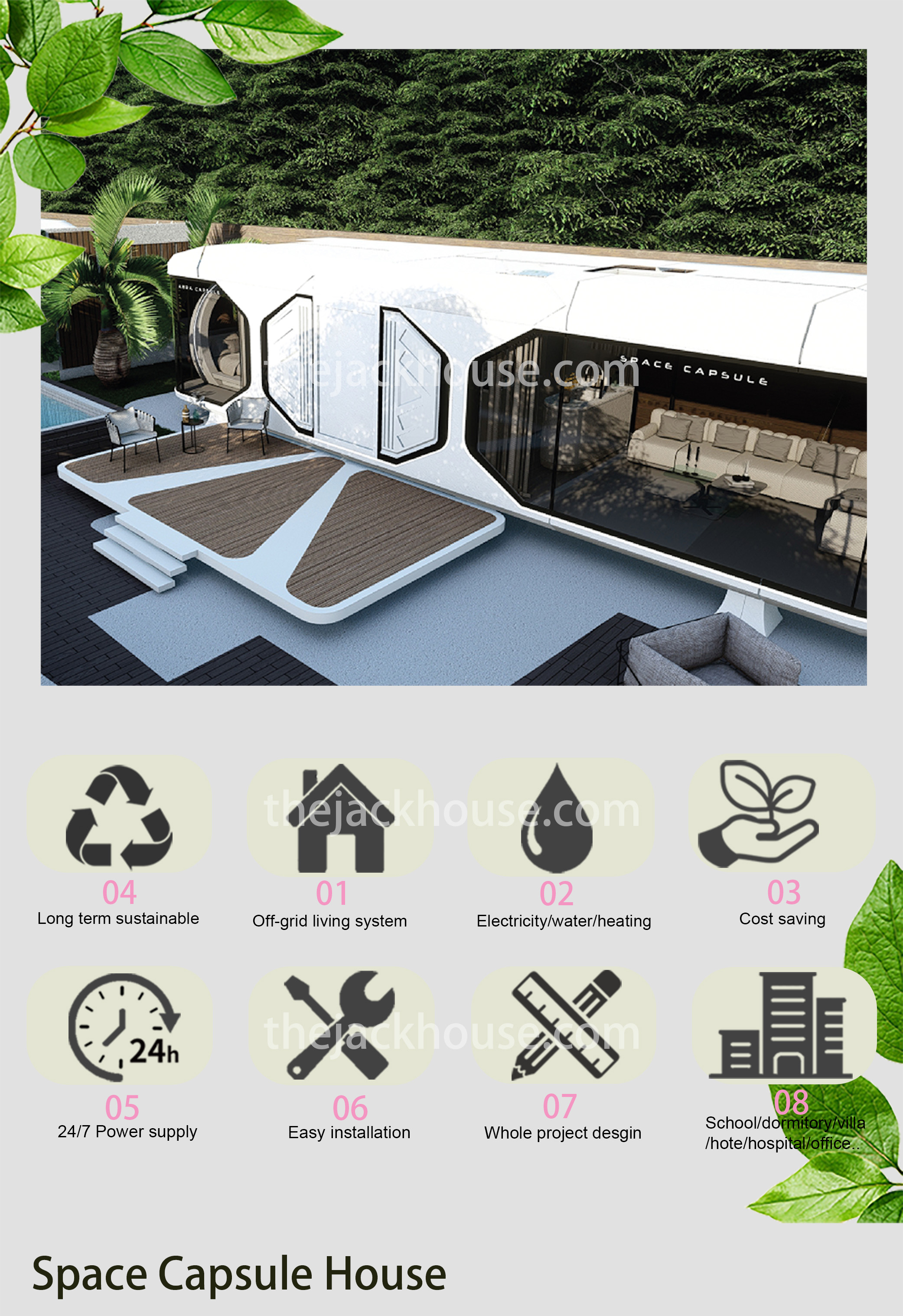 Hot Selling Prefabricated Cabin Sleeping Pod Space Pod Modular Capsule House with Smart System