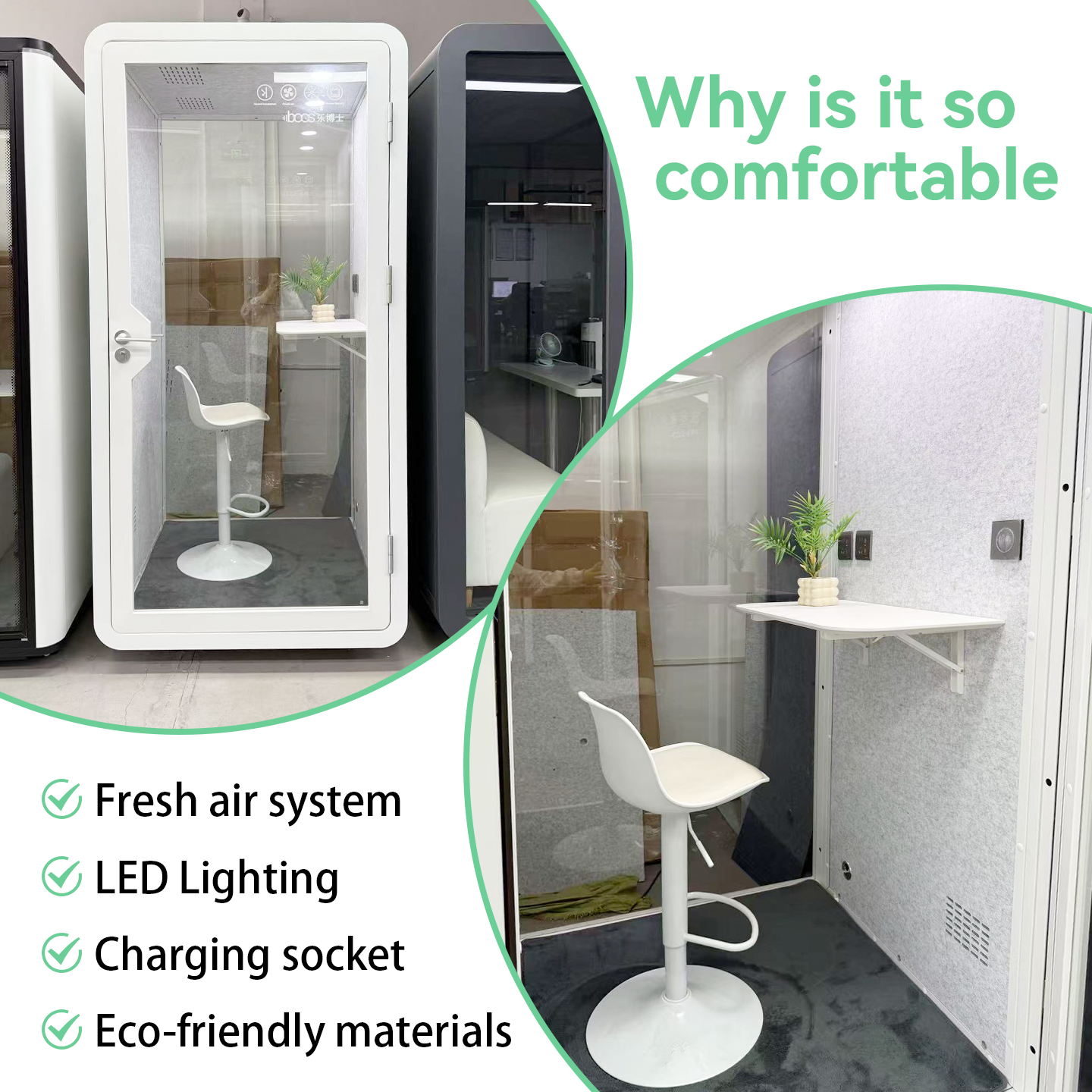 Dr. Le Compact Office Phone Booth Soundproof Acoustic Silent Pod Space-saving Privacy Work Pod Studios Hotel Use Office Pods