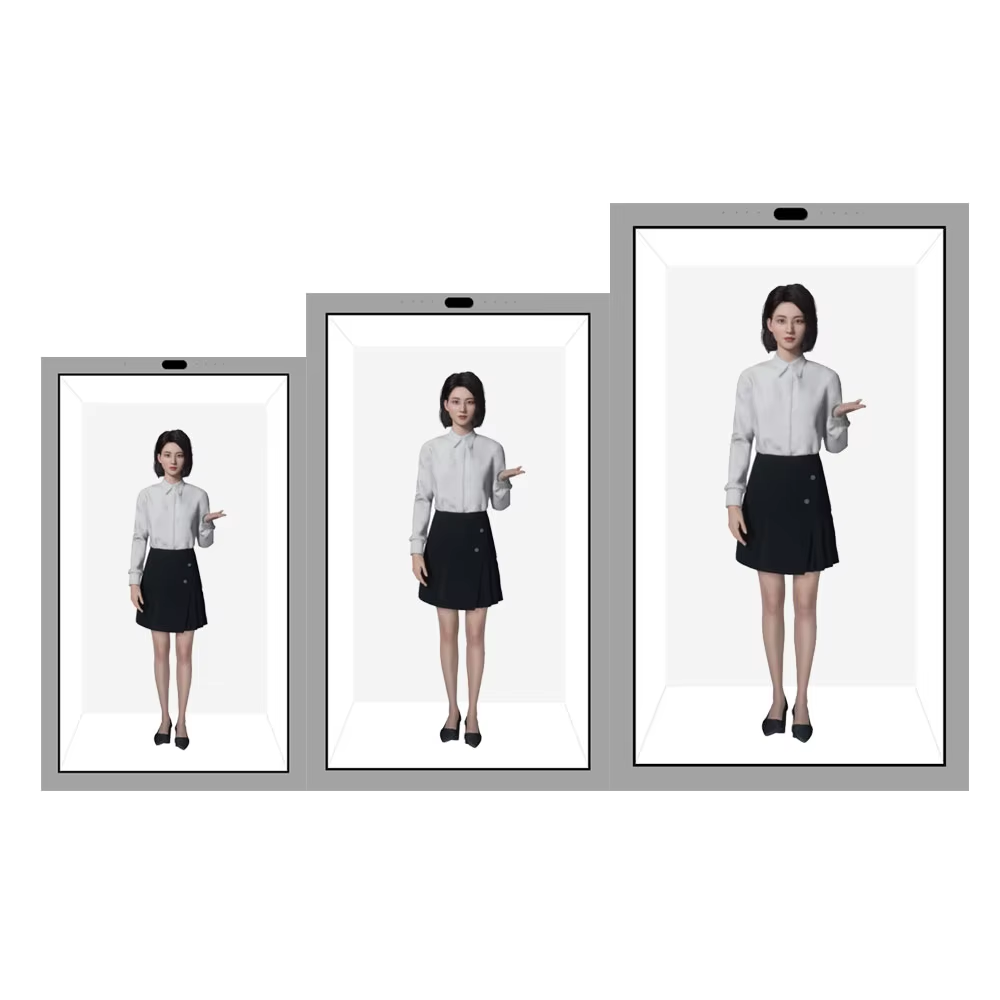AI Digital Human Touchscreen Interaction 3D Transparent Screen Holographic Pod with Voice Communication Capability