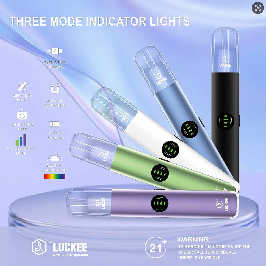 Customized Brand Luckee Chill Stick Prefilled Pod System with 3 Mode Indicator Lights Vape Pen Cartridge Device