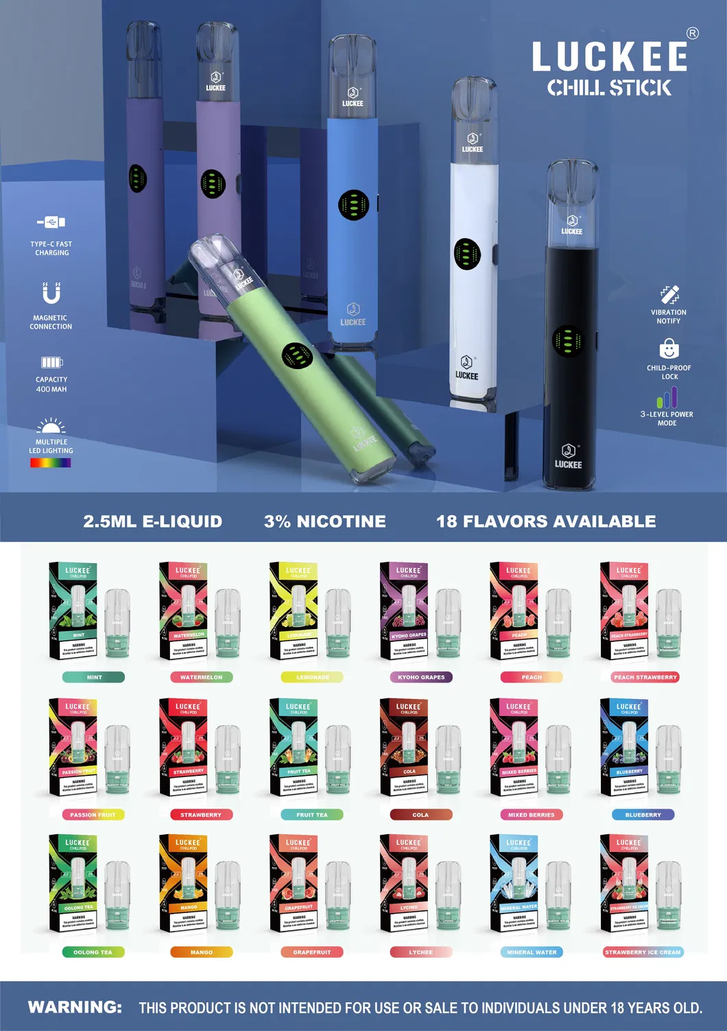 Luckee Chill Stick Prefilled Pod System Info