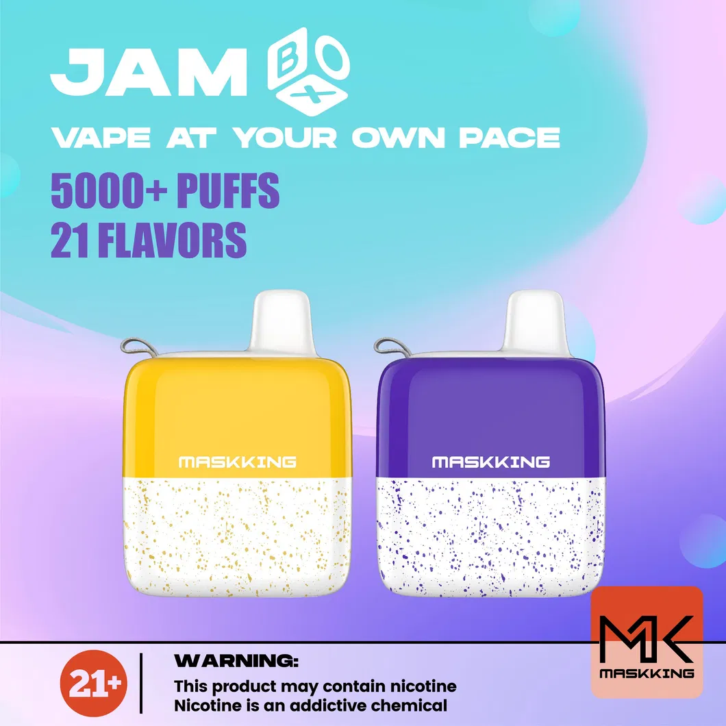Rechargeable Battery Vape JAM BOX 5000 Puffs 21 Kinds of Flavors 2% and 5% Salt Nicotine Strength Vape