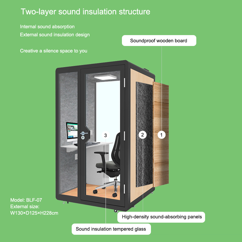 Canadian 45db Sound Proof Home Office Pod Mini Soundproof Booth Personal Space Overall Mold Container House Built-in Ventilation