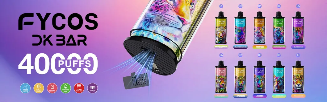 UK Spain Distributors Fycos Eco-Friendly Disposable Vape 40000 Puff Vaper - 40000-50000 Puff Sizes Recyclable Parts Natural Flavors