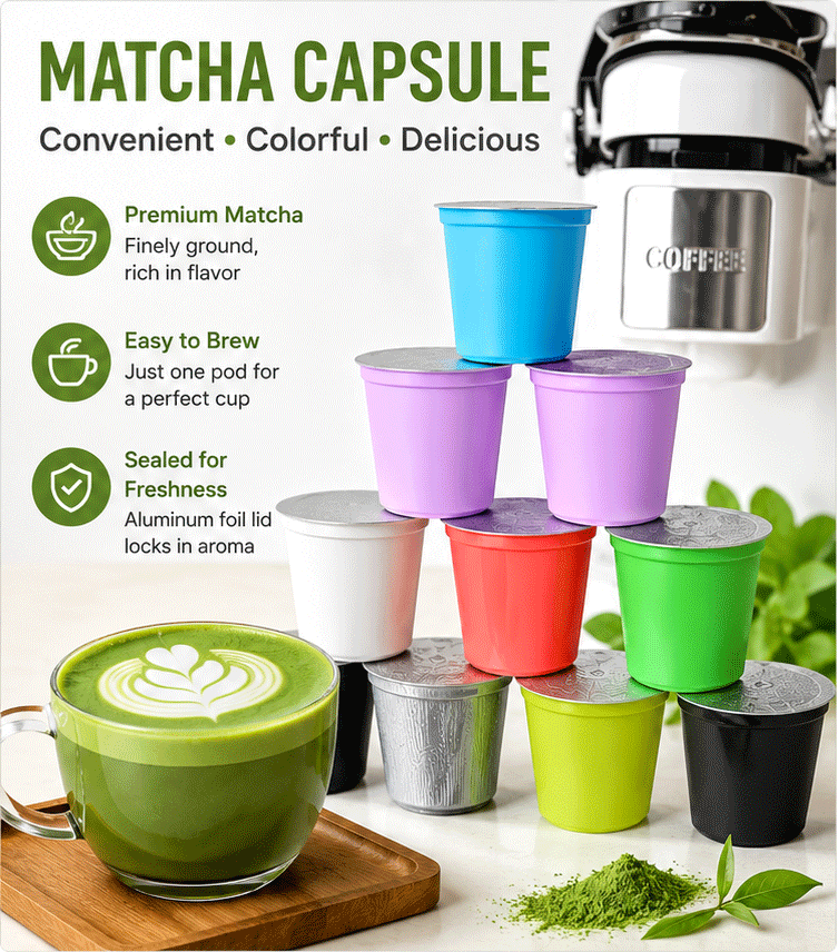 Organic Ceremonial Grade Instant Matcha Latte Pods Gourmet Aroma Blend Effortless Serve Hot Cold Compatible High Antioxidant