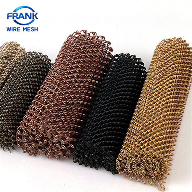 Flexible Stainless Steel Chain Link Mesh Curtain - Metal Coil Drapery for Modern Wall &amp; Interior Decoration, Customizable Size