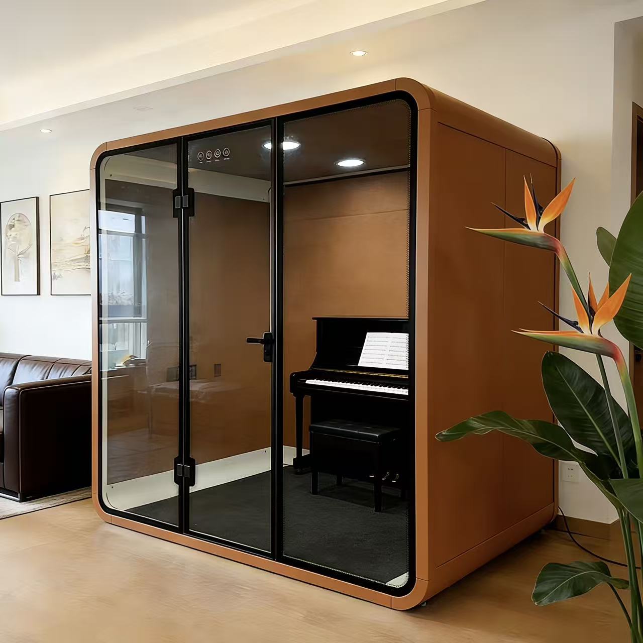 Aluminum Frame Soundproof Pod Modern Office Pod Private Silent Enclosed Cabin for Commercial Office Home Living Room Use