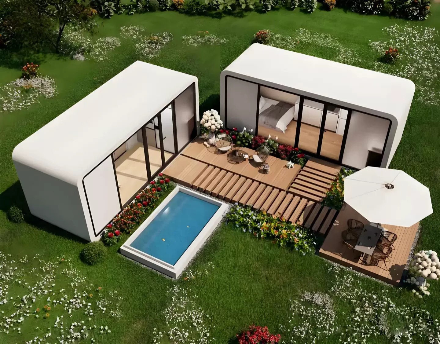 Stylish Compact Foldable Prefab Mobile Capsule Pod Luxury Outdoor Living Unit for Holiday Park Glamping Farmstay Tourism Lodge