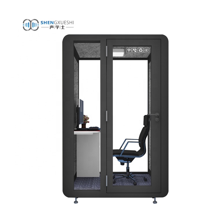 Compact Temperature Controlled Ventilated Privacy Pods Airports Recording Booth Soundproof Metal Frame Office Pods
