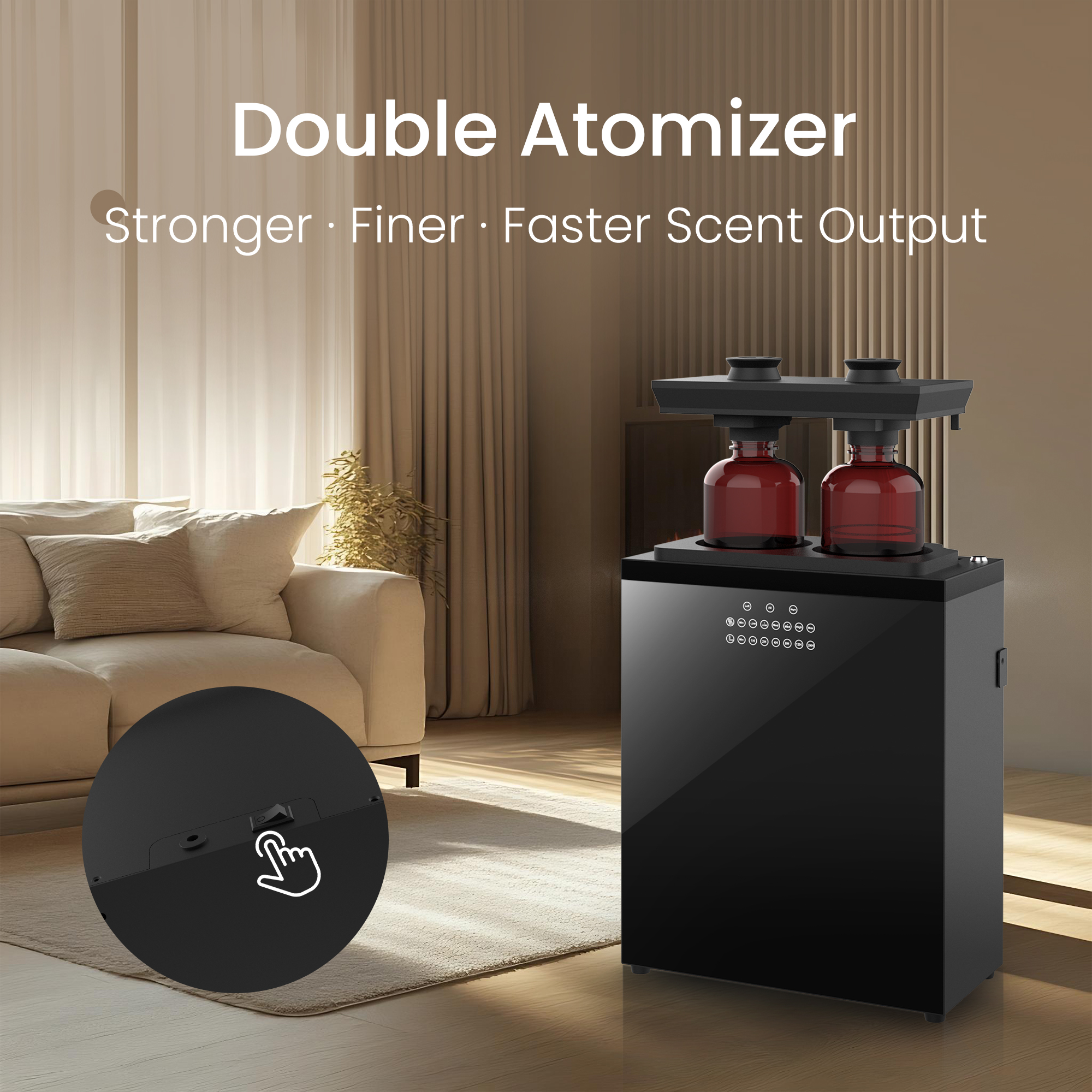 Professional HVAC Aroma System with Wi-Fi APP, Dual Atomizer, Air-Conditioning Duct Connection &amp; Anti-Theft Lock