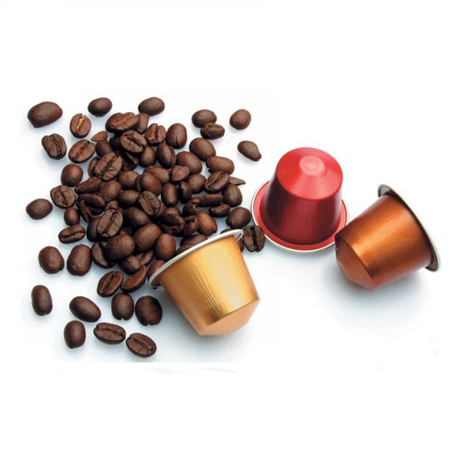 Empty aluminum coffee capsule production detail