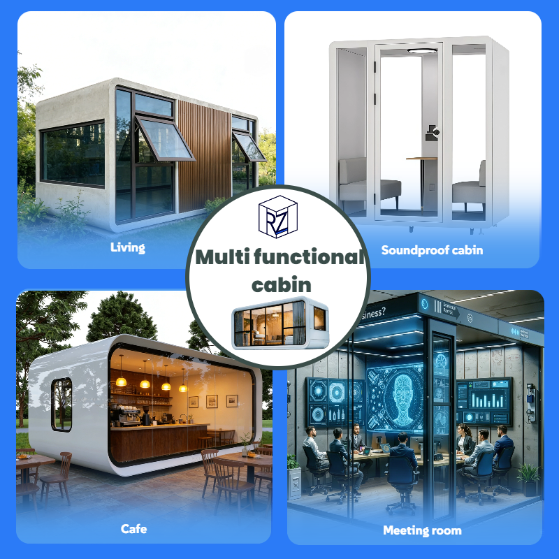 Ray-Zen Hot Sale Prefab Luxury Compact Apple Pod Portable Office Studio Soundproof Container Living Room Office Building Gym