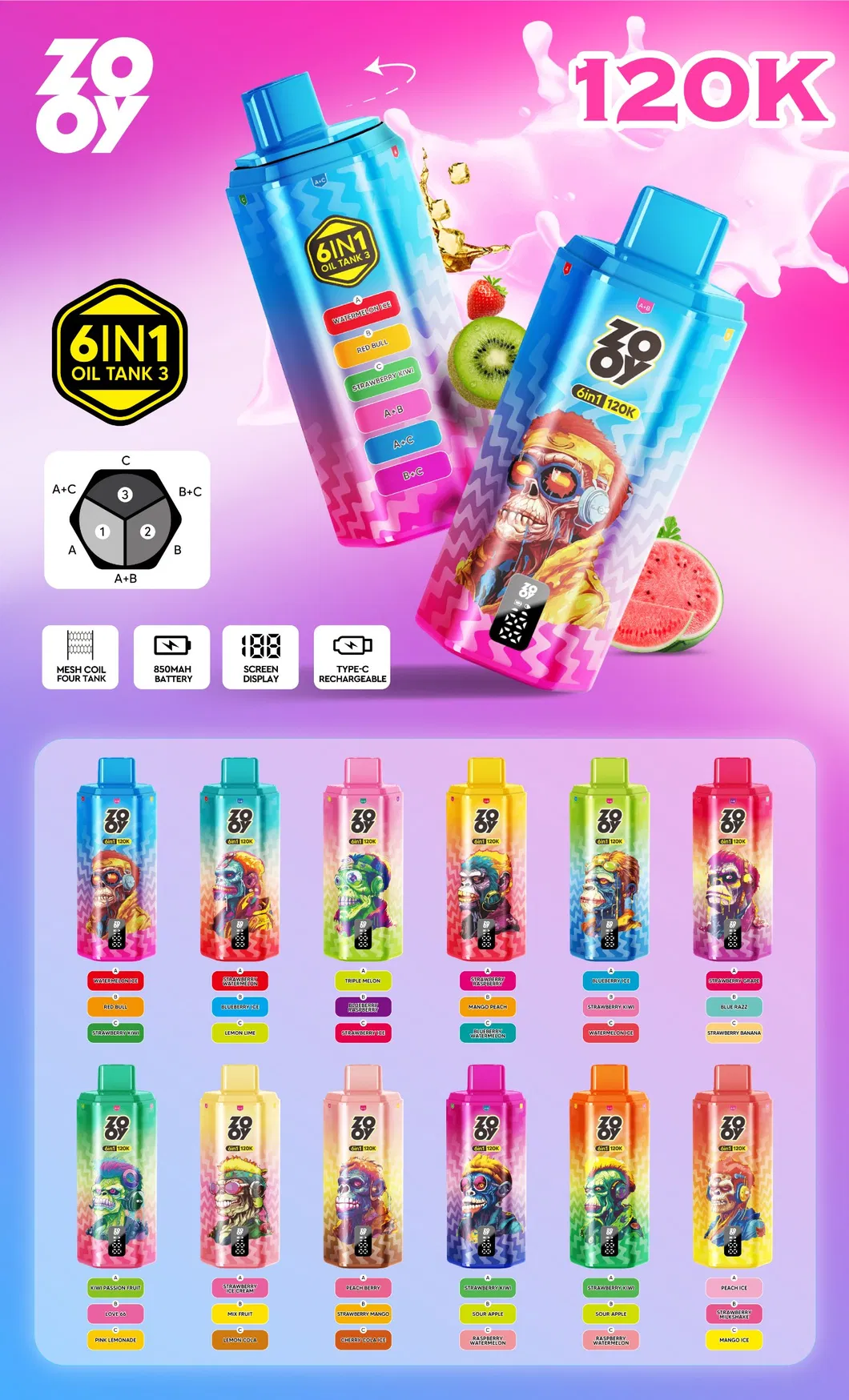 ZOOY 6 IN 1 120000 Specifications