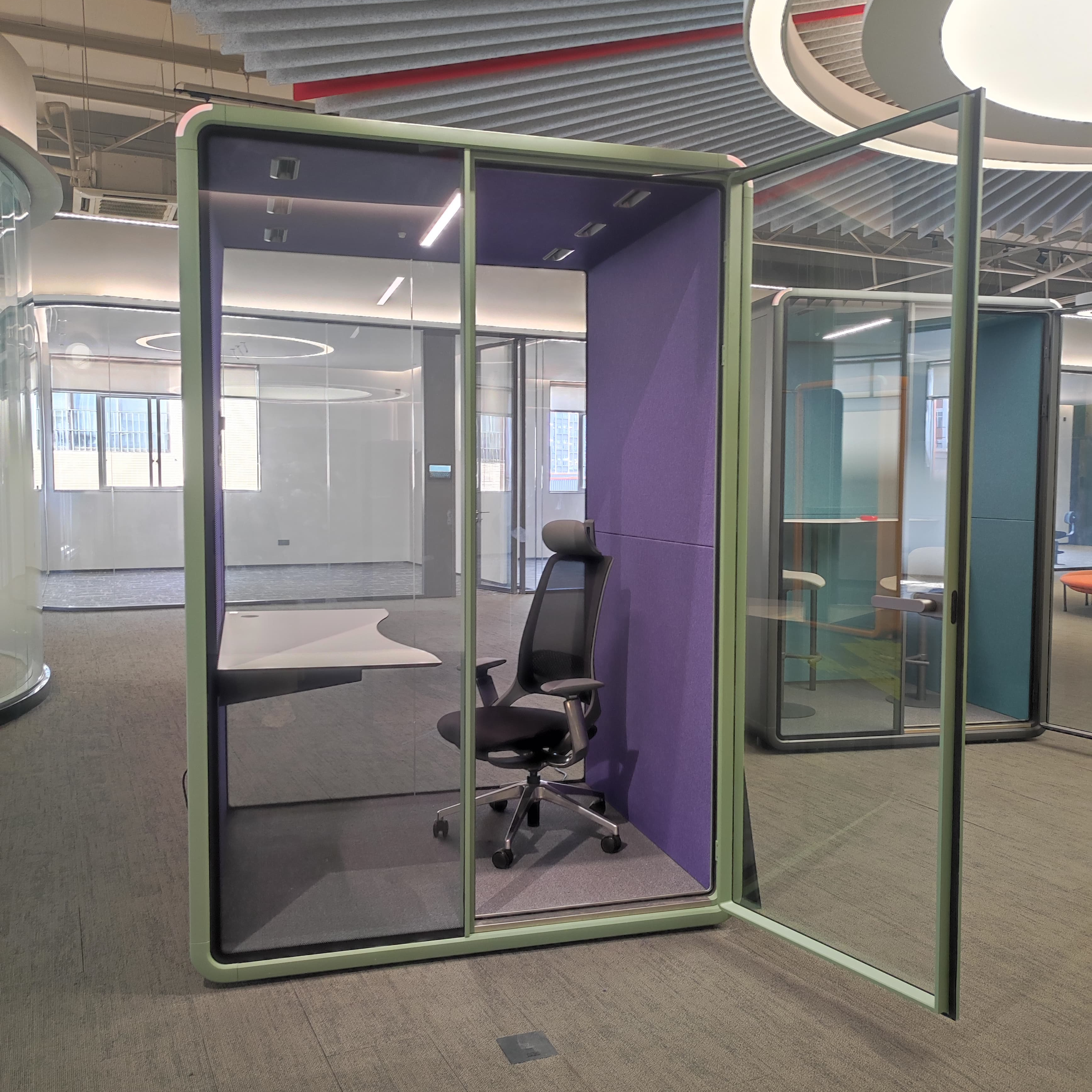 Custom Privacy Pod Intelligent Switch Silent Office Pods Automatically Open Ventilation Phone Booth Chatting Room 1-2 Person