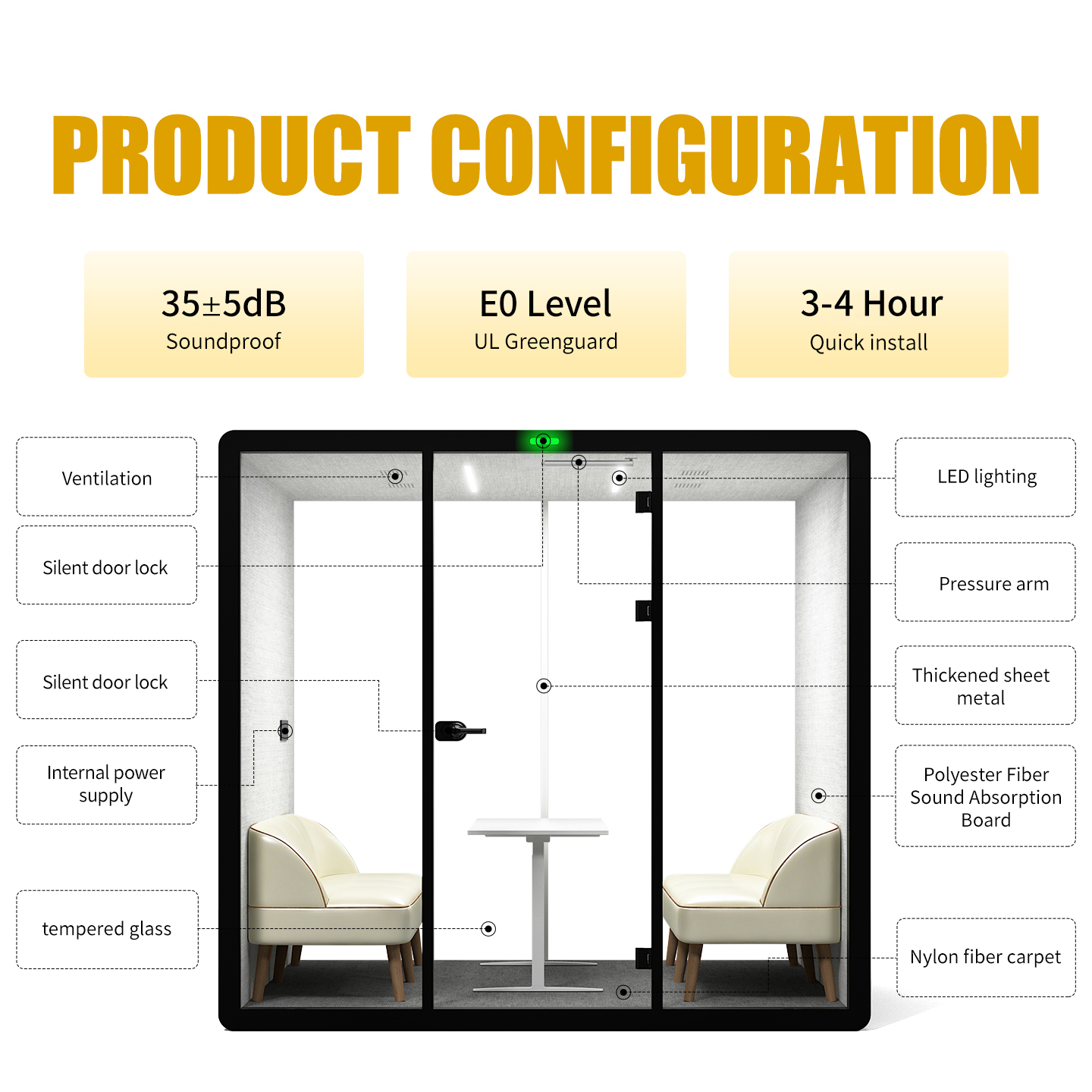 Hotel High Quality Mobile Mini Prefab Tiny Office Pods Cabin for Working Meeting