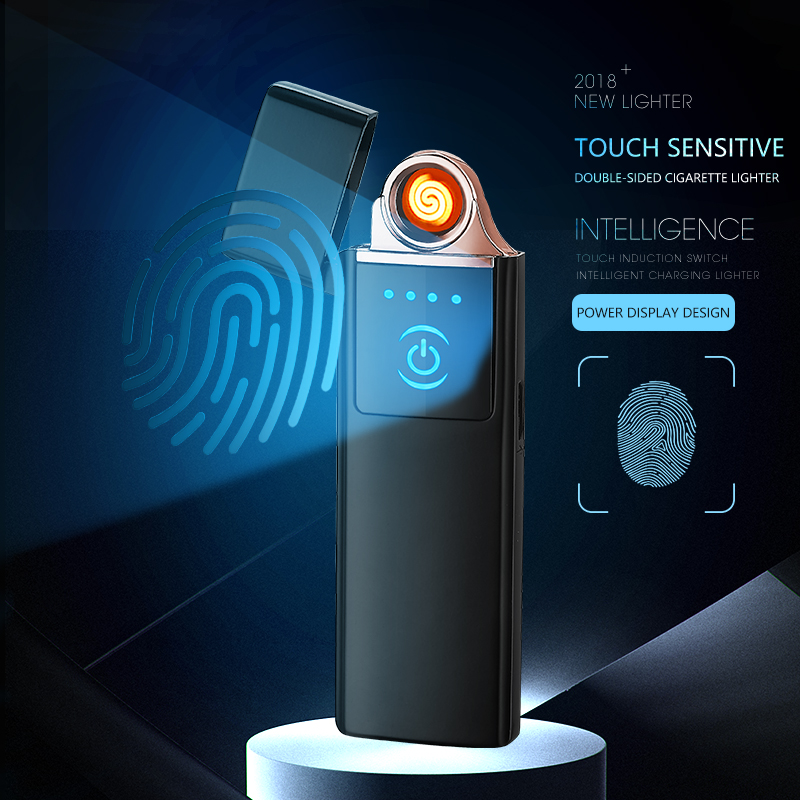 YQ041 ThinTouch Screen Double-sided USB Hot Sales Rechargeable Flameless Electronic Cigarette Made in China Usb Lighter