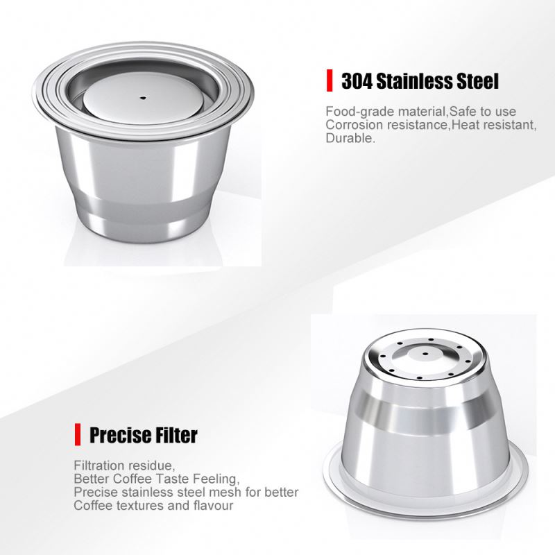 Stainless Steel Refillable Coffee Espresso Pods Cafe Reusable Coffee Capsules Kit