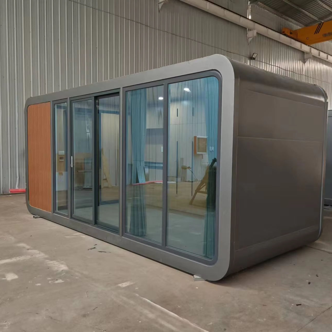 Smart Apple Pod House Tiny Prefab Cabin for Backyard Office Compact Living Modular Container Home with Bathroom and Kitchen
