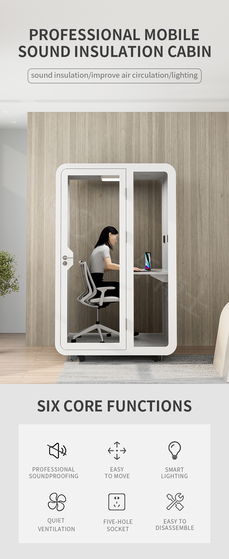 For recording room telephone booth live broadcastmultisize office building shopping mallportable soundproof office pod