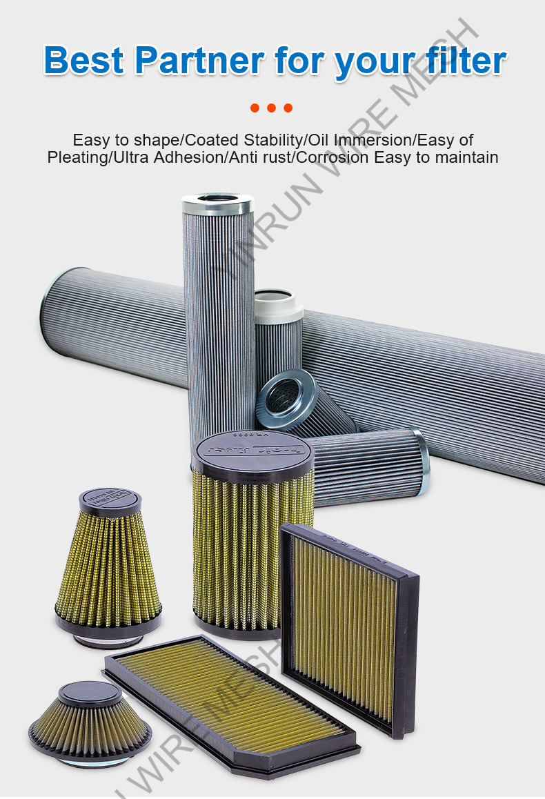 Soft Wire 18 Mesh Epoxy Coated Filter Element Supporting Wire Mesh