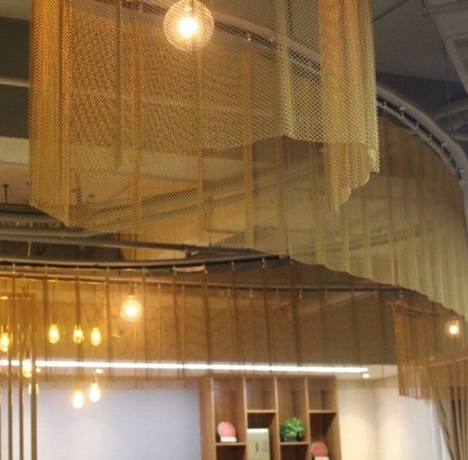 Premium Coil Wire Mesh Drapery | Aluminum-SS Blend with Track for Ceiling Partition Decor