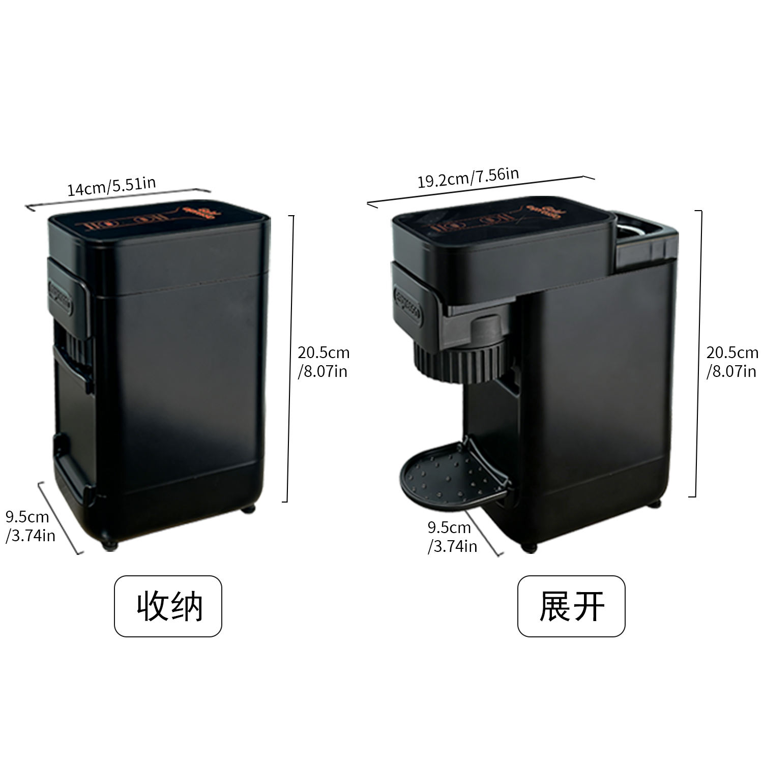 Mini Foldable Automatic Coffee Pod Machine with 20 Bars Pressure USB &amp; Battery Powered 15600mAh Portable for Hotel &amp; Outdoor Use