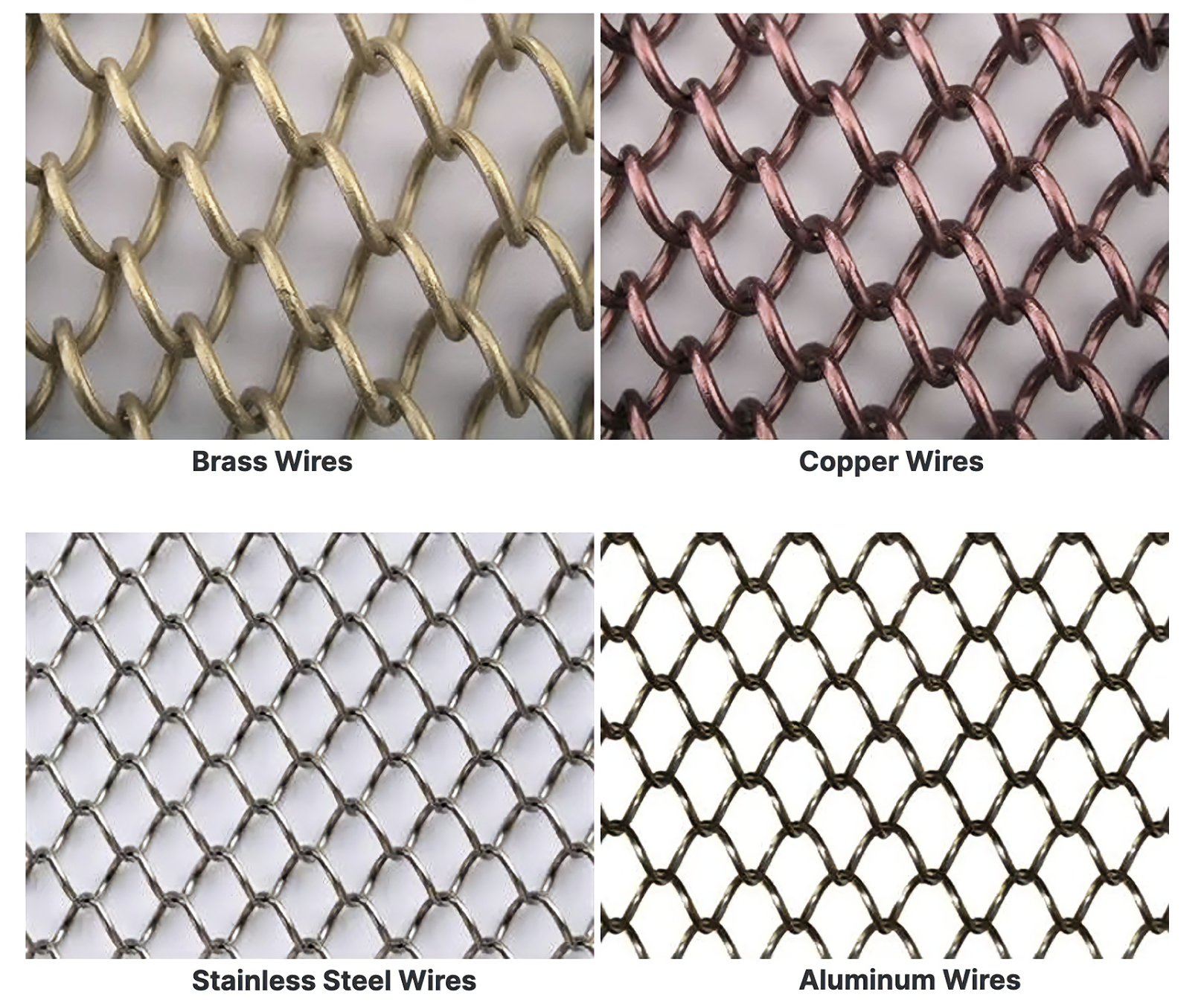Color card options for mesh curtains