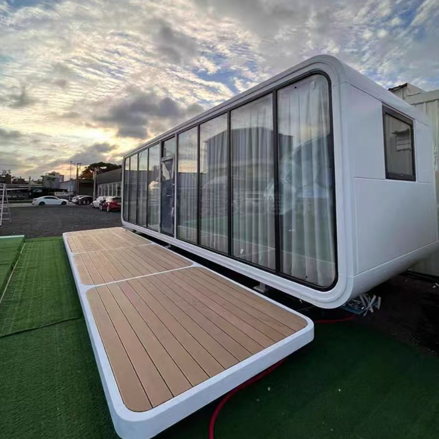 Smart Apple Pod House Tiny Prefab Cabin for Backyard Office Compact Living Modular Container Home with Bathroom and Kitchen