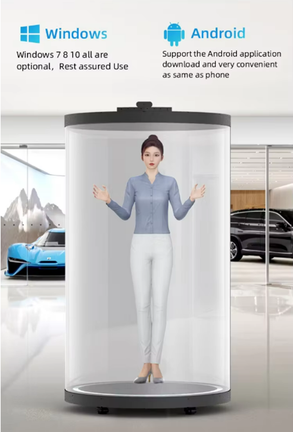 3D Virtual Human Showcase Pod Holographic Display Voice-Activated Interactive All-in-One Device Indoor Corporate OEM Education