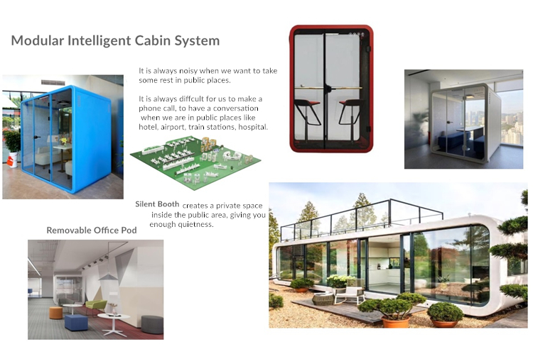 Extra Larze Size High Quiet Sleeping Pod Booth Demountable Sound Proof Modular Conference Private Space With Air System