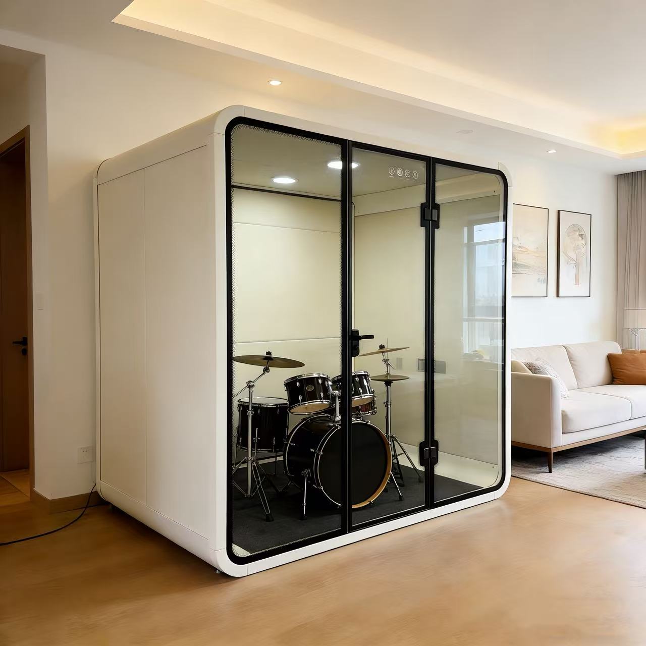 2026 Aluminum Frame Soundproof Pod Modern Office Pod Private Silent Enclosed Cabin for Commercial Office Home Living Room Use