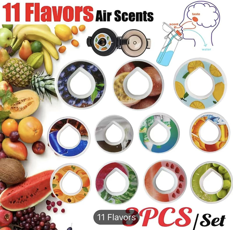 Dropship Food Grade Bpa Free Flavoring Pod Air Scent Fruity Sprite Cola Whisky Milk Coffee Flavor Pods for Air Water Bottle