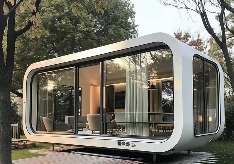 Prefab 40ft Luxury Capsule House 3 Bedroom Tiny Apple Capsule House Home Solar Space Capsule