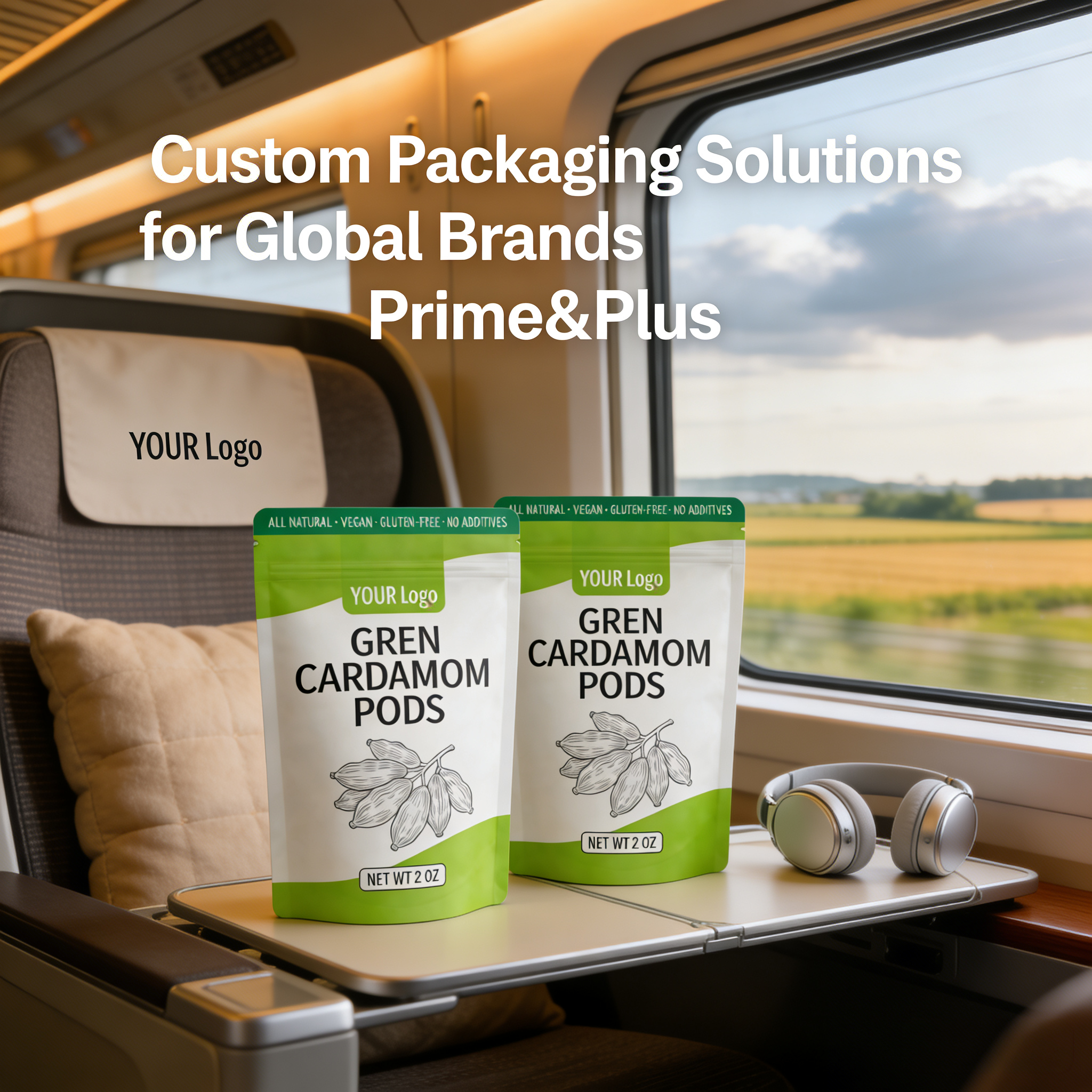 Flavor-preserving Shock-Resistant Resealable Embossed Cardamom Pods Stand-Up Pouch Food-Grade Packaging Moisture-proof Pet Food