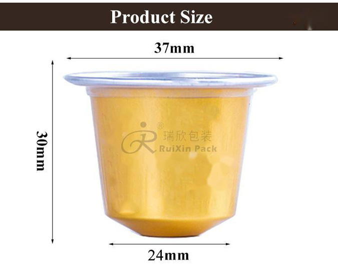 Empty aluminum coffee capsule color options