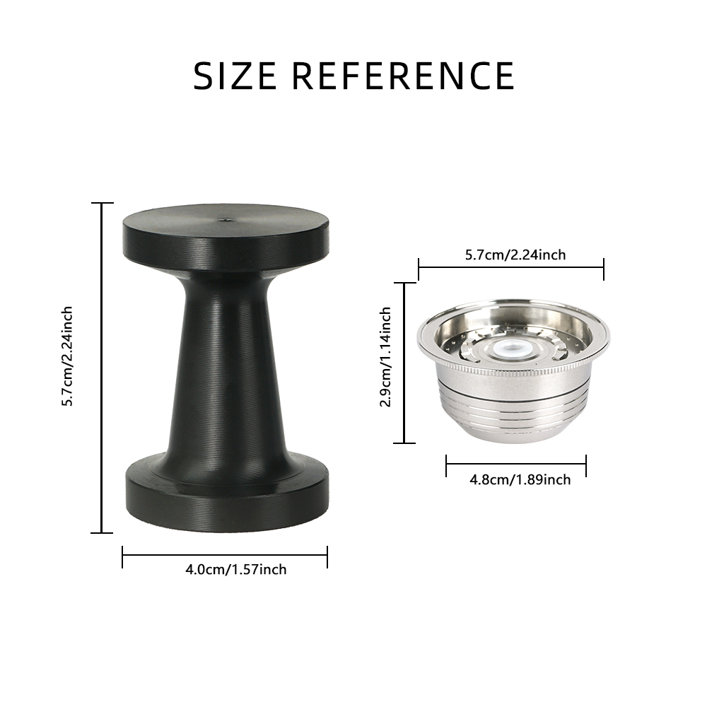 2Pods 1Tamper Set Refillable Coffee Capsule Filter Espresso Pod Compatible With VERTUOLINE Machines