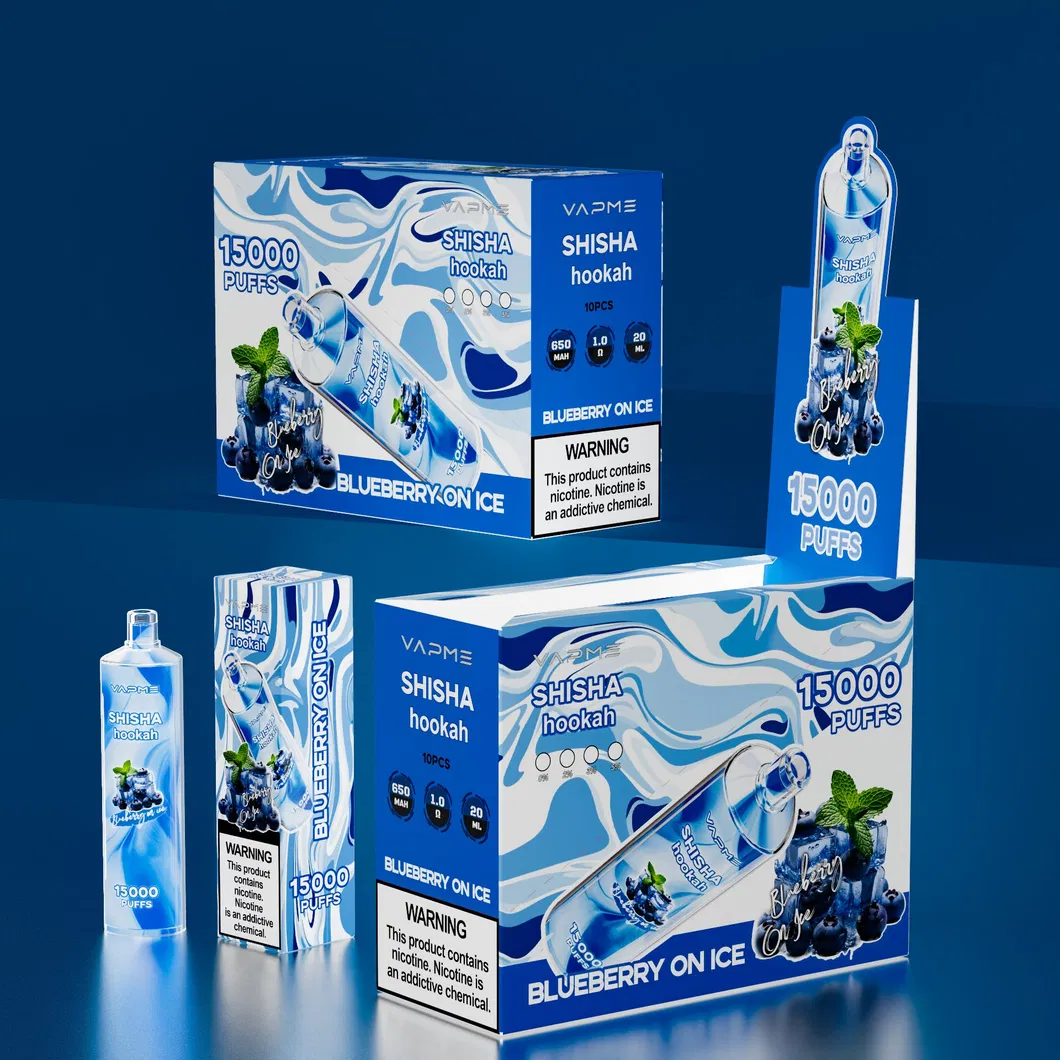 0% Original Vapme Shisha 15000 Puffs E Cigarettes Pod Device with 25ml Prefilled Vape