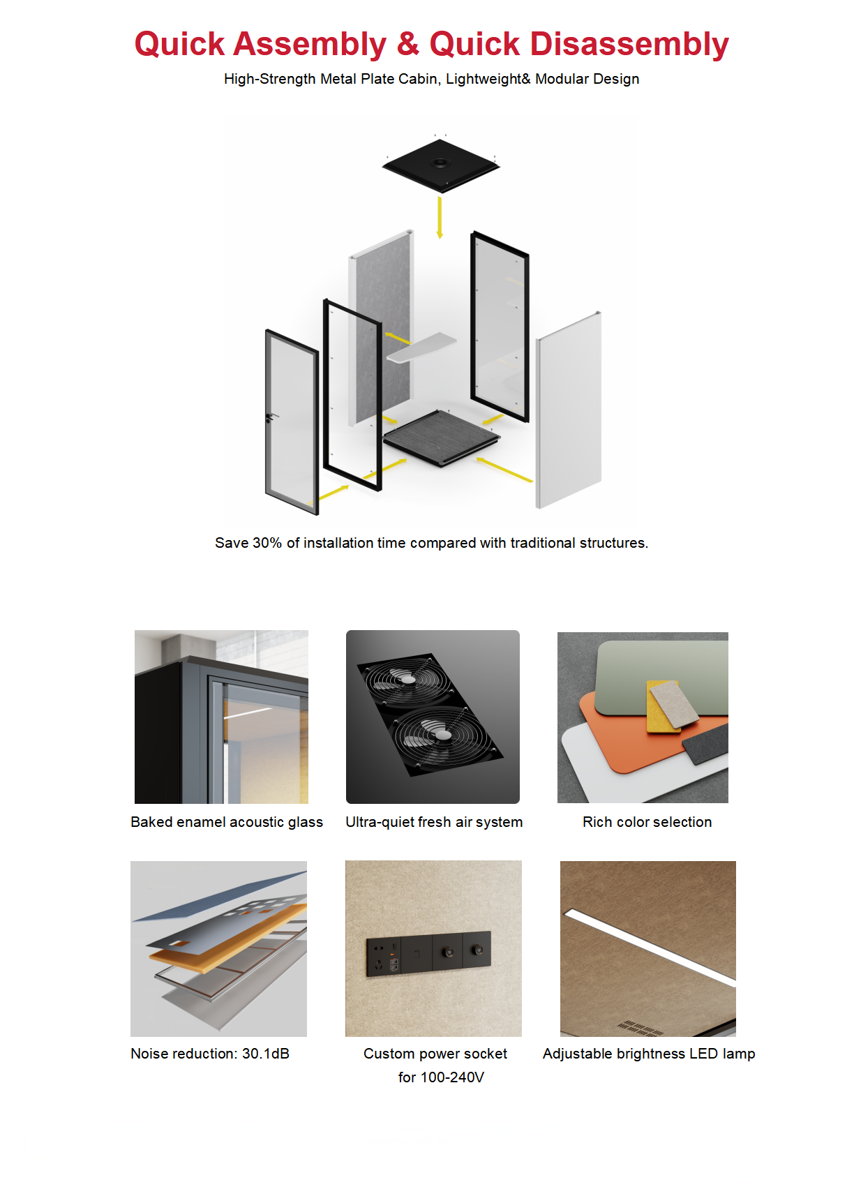 Acoustic Privacy Pod Power Outlet