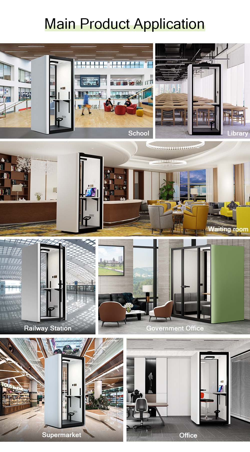 Custom Acoustic Solutions Recording Private Portable Office Soundproof Pods for Home